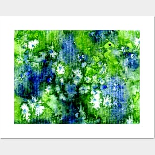 Green and Blue Abstract Surface Posters and Art